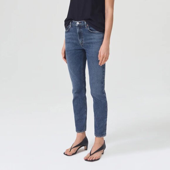 Agolde Willow Mid-Rise Slim Crop Jean Blue Denim size 29 - Picture 2 of 9